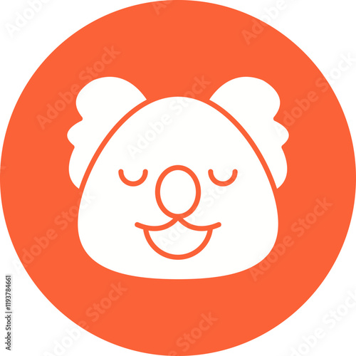 Koala Bear Face icon single vector illustration