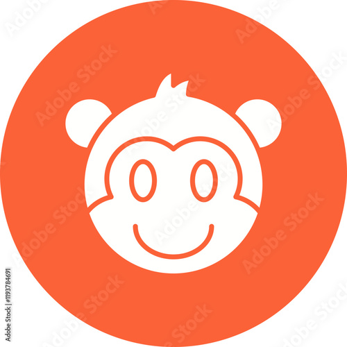 Monkey face icon single vector illustration