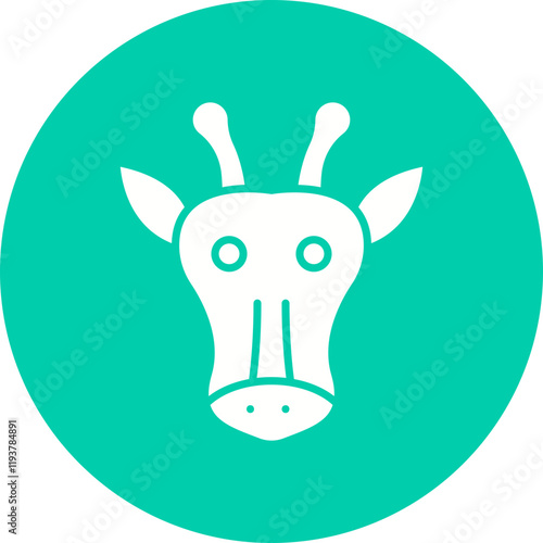 Giraffe Face icon single vector illustration