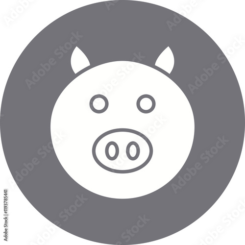 Pig Face icon single vector illustration