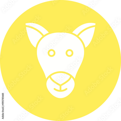 Kangaroo Face icon single vector illustration