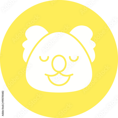 Koala Bear Face icon single vector illustration
