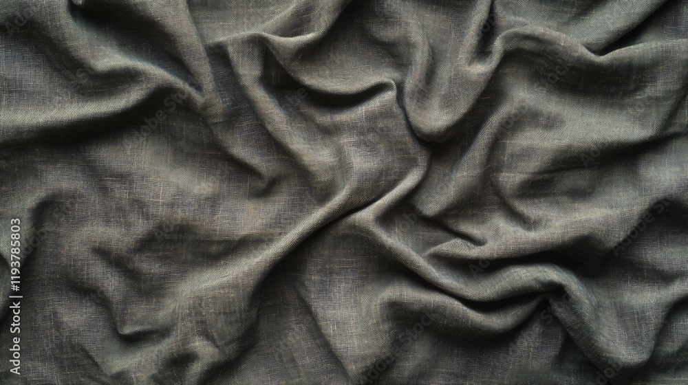 Dark Gray Wrinkled Fabric Texture Background Dark Gray Wrinkled Fabric Texture Background