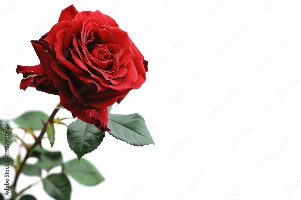 Fototapeta premium Red rose isolated on the white background
