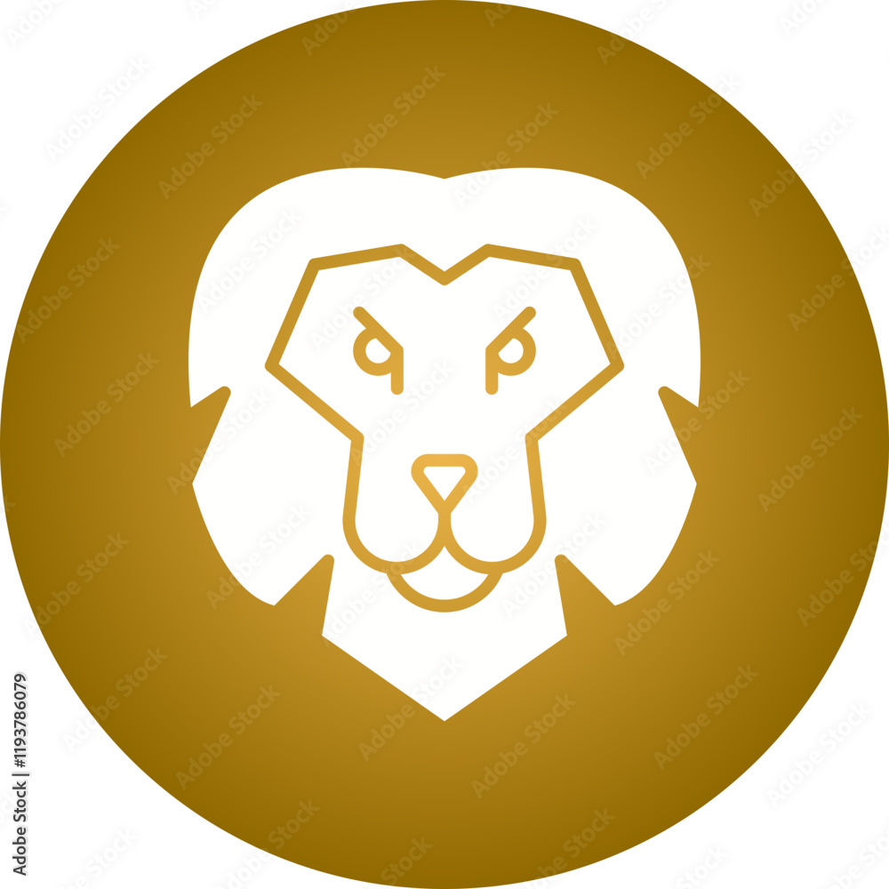 Lion Face icon single vector illustration Lion Face icon single vector illustration