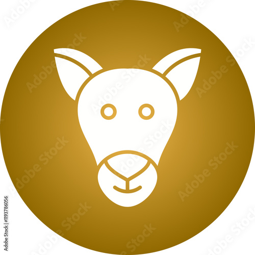 Kangaroo Face icon single vector illustration