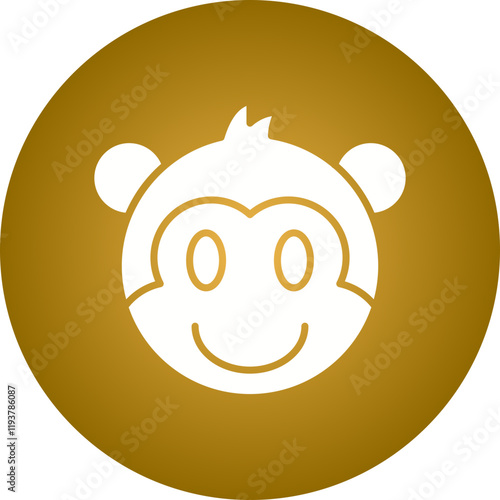 Monkey face icon single vector illustration