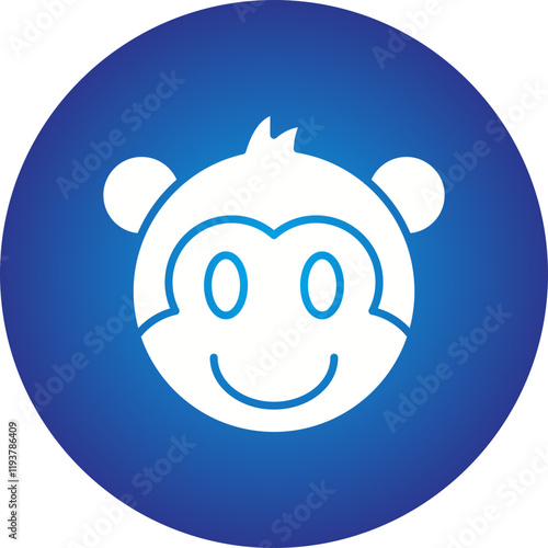 Monkey face icon single vector illustration