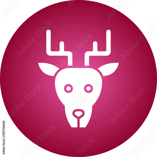 Deer Face icon single vector illustration