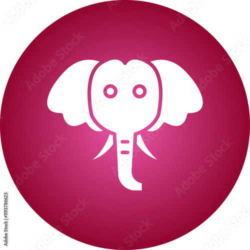 Elephant Face icon single vector illustration