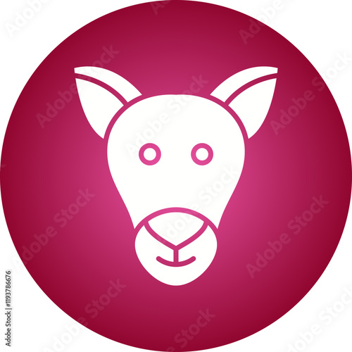 Kangaroo Face icon single vector illustration