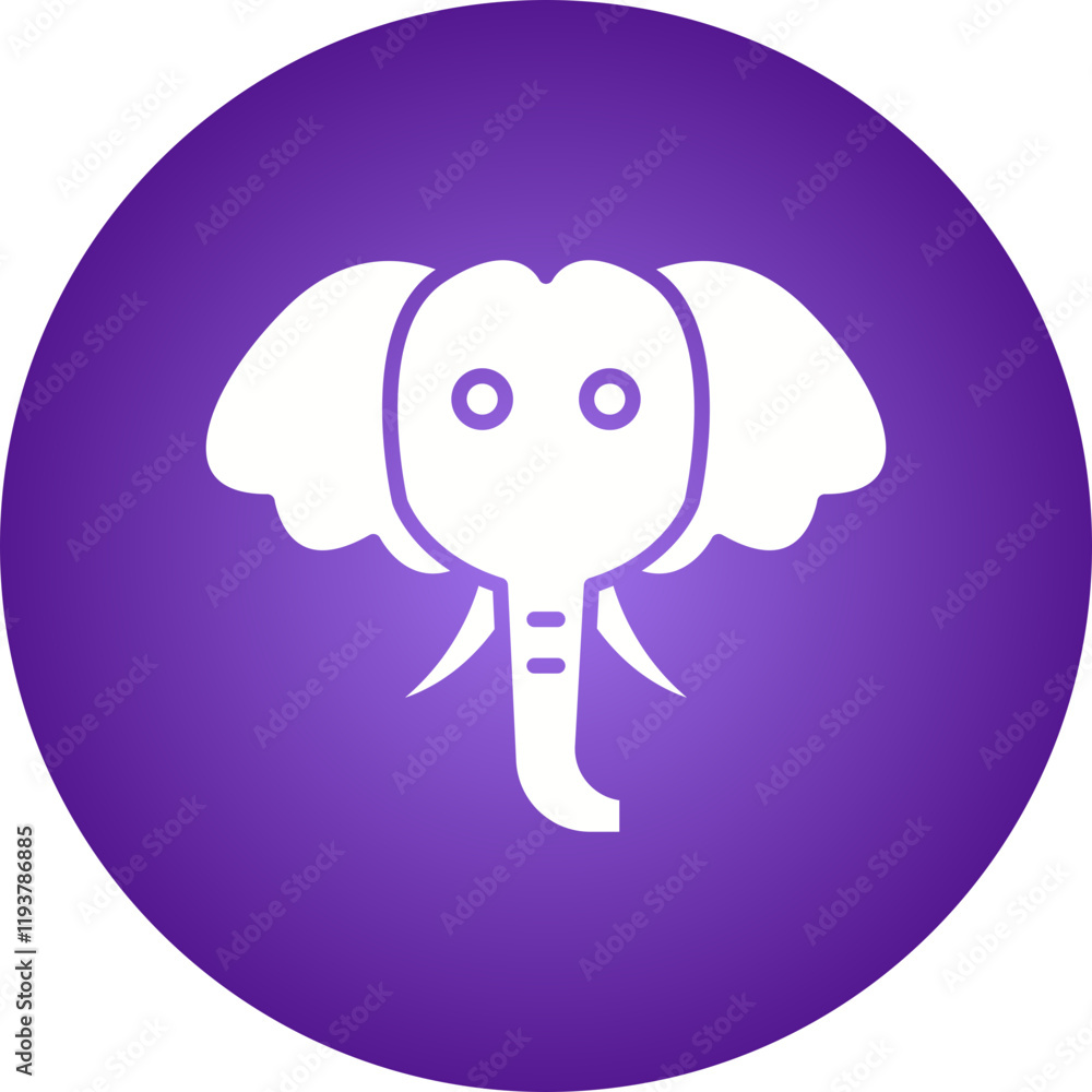 Fototapeta premium Elephant Face icon single vector illustration