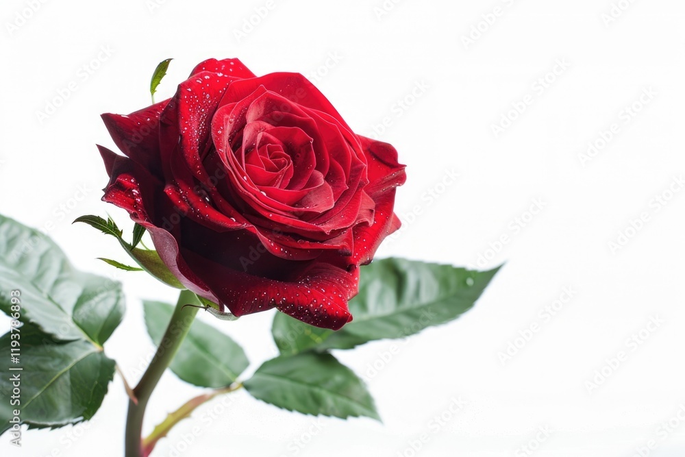 Naklejka premium Red rose on white background repeated multiple times.