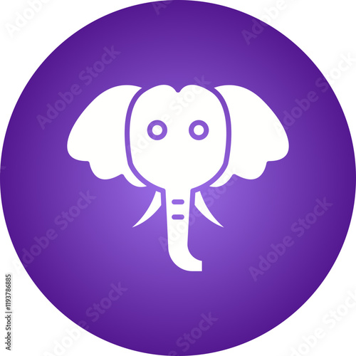 Elephant Face icon single vector illustration