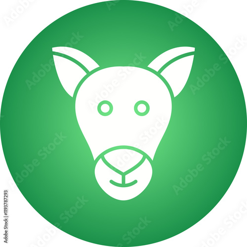 Kangaroo Face icon single vector illustration