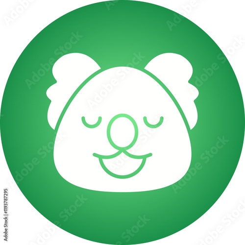 Koala Bear Face icon single vector illustration