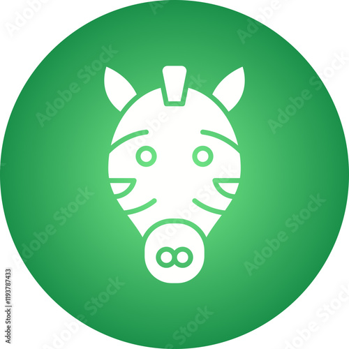 Zebra Face icon single vector illustration