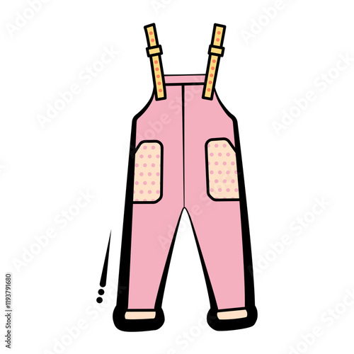 Colorful Pink Cute Hand-Drawn Women's Fashion Vector Illustration Graphic Symbol