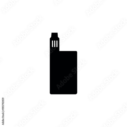 vape black icon isolated on white. smoking electronic cigarettes. place for smoking vape