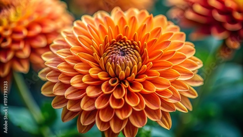 Vibrant Orange Chrysanthemum Bloom - Candid Close-Up photo