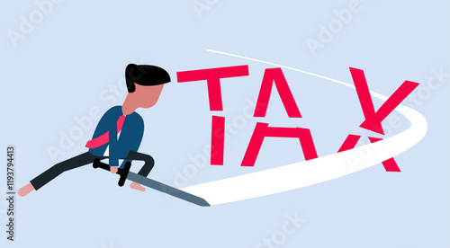 Cut reduce deduct tax illustration