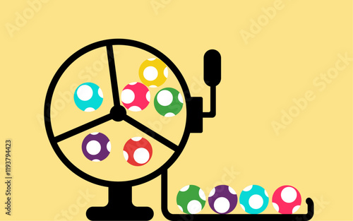 Lottery spin machine lotto balls spinning