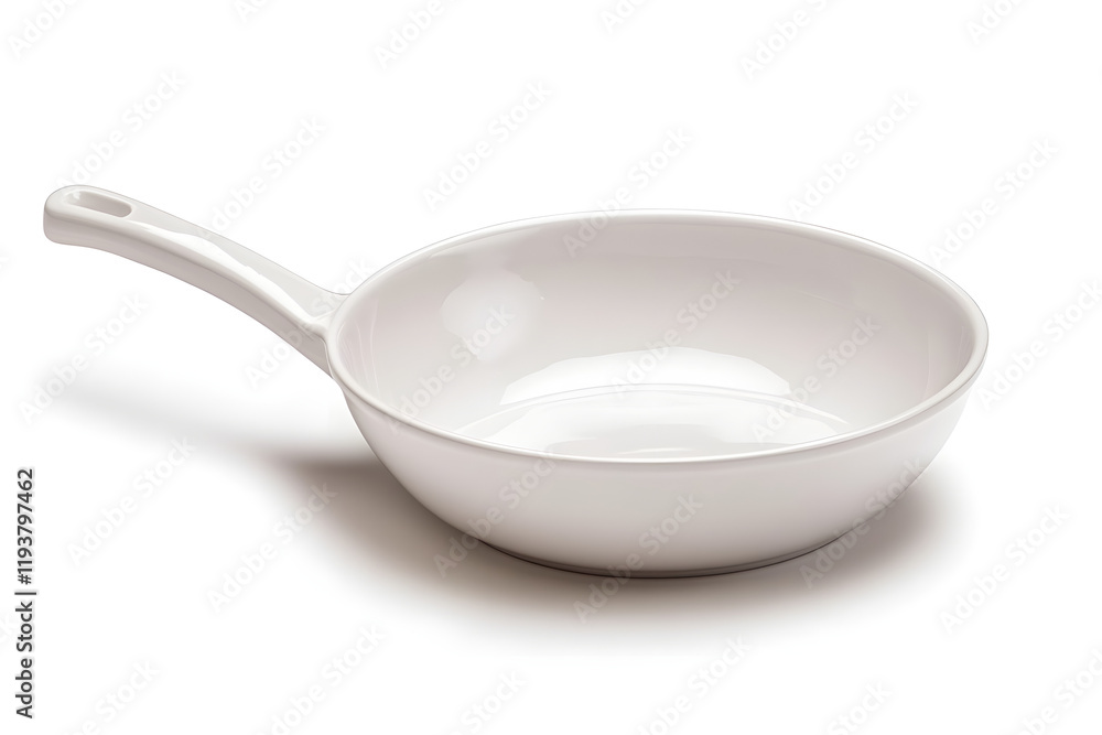 Elegant White Ceramic Bowl with Handle for Serving