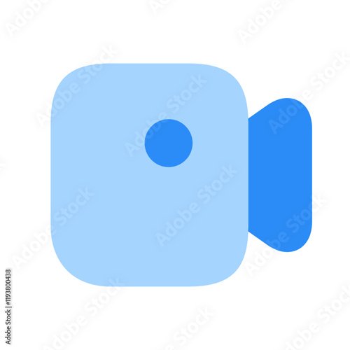 Blue Music & Video Control Vector Flat Solid Icon Graphic Symbol