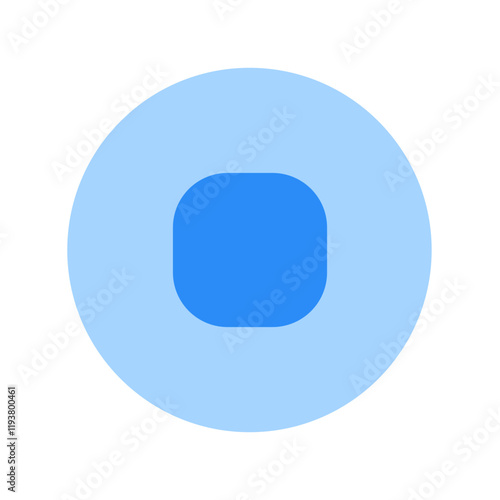 Blue Music & Video Control Vector Flat Solid Icon Graphic Symbol