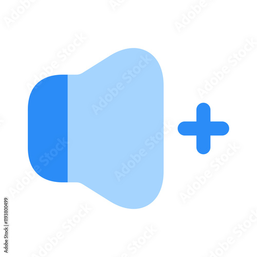 Blue Music & Video Control Vector Flat Solid Icon Graphic Symbol