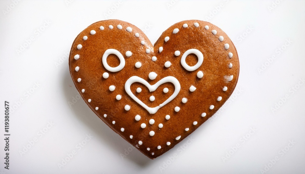 Heart-shaped gingerbread cookie with icing Heart-shaped gingerbread cookie with icing