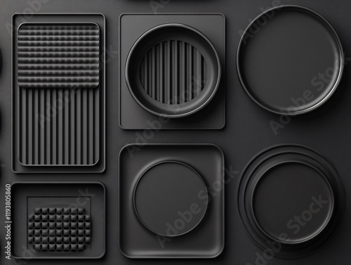 Abstract Black Geometric Shapes Pattern Background