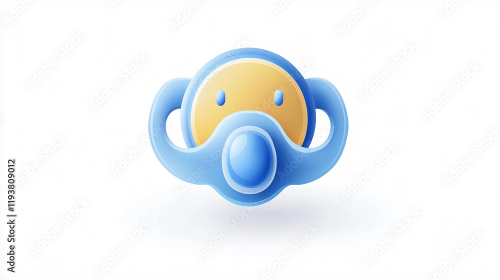 Baby Shower Pacifier Newborn Accessory Icon on White Background Baby Shower Pacifier Newborn Accessory Icon on White Background