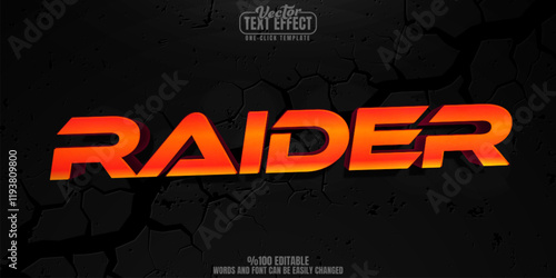 Raider editable text effect, customizable space and attack 3d font style