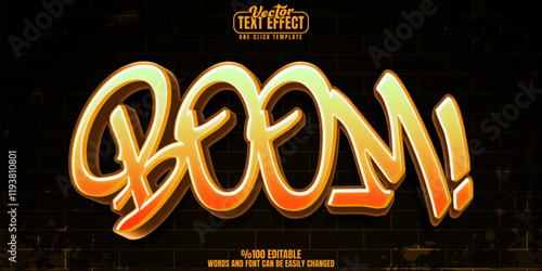 Graffiti editable text effect, customizable spray and street 3d font style