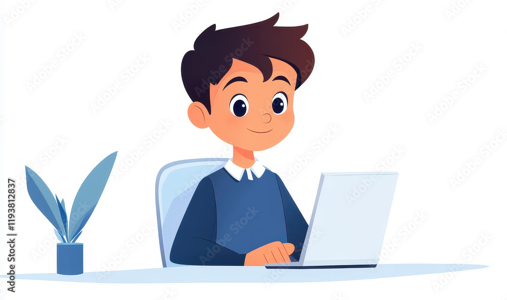 A vibrant cartoon illustration showcasing a young boy thriving in a diverse workplace, embodying the spirit of inclusion and equity. A vibrant cartoon illustration showcasing a young boy thriving in a diverse workplace, embodying the spirit of inclusion and equity.