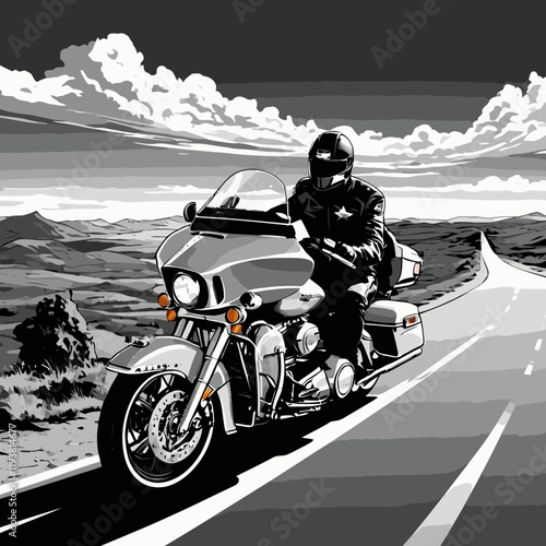 motorcycle cruiser vector art for design needs