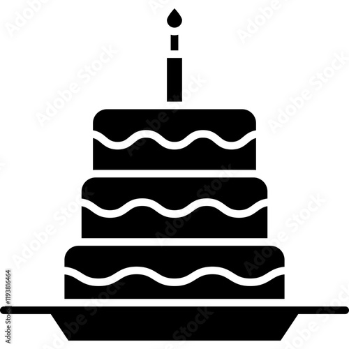 Cake III icon single vector illustration