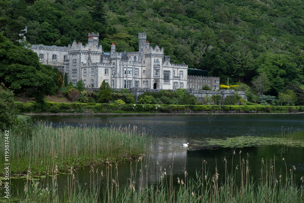 The grand architecture of Kylemore Abbey is a major tourist attraction. The grand architecture of Kylemore Abbey is a major tourist attraction.