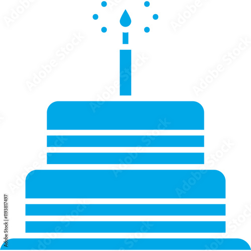 Cake I icon single vector illustration