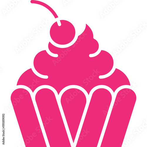 Cream Cupcake icon single vector illustration