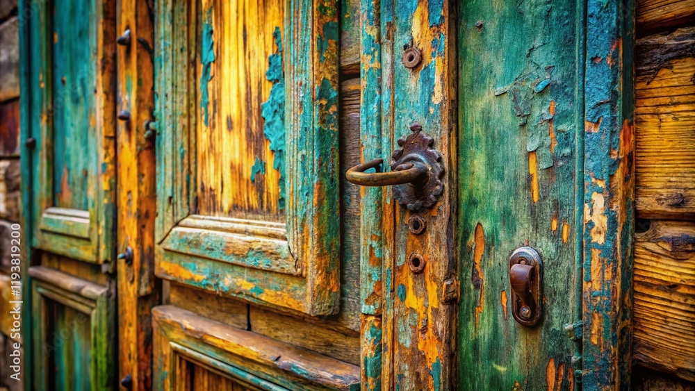 Weathered European Old Wooden Door - Rustic Architectural Detail Weathered European Old Wooden Door - Rustic Architectural Detail