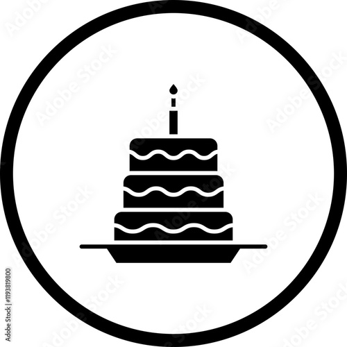 Cake III icon single vector illustration