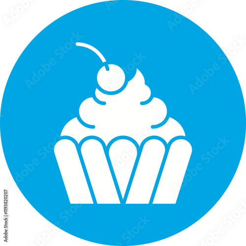 Cream Cupcake icon single vector illustration