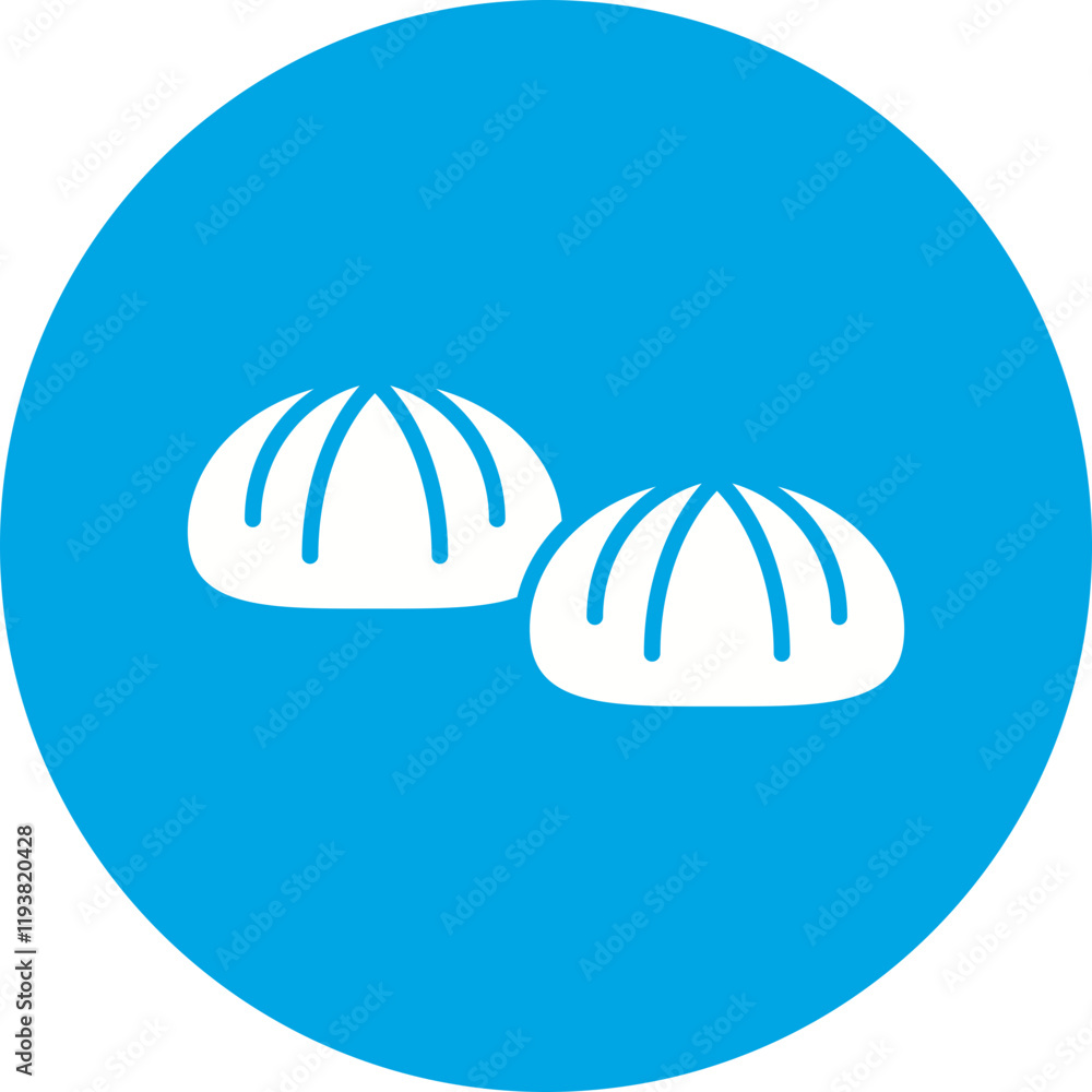 Fototapeta premium Small Baked Buns icon single vector illustration