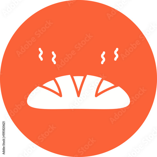 Hot Bread icon single vector illustration