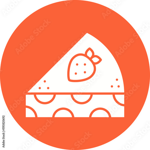 Slice of Cake II icon single vector illustration