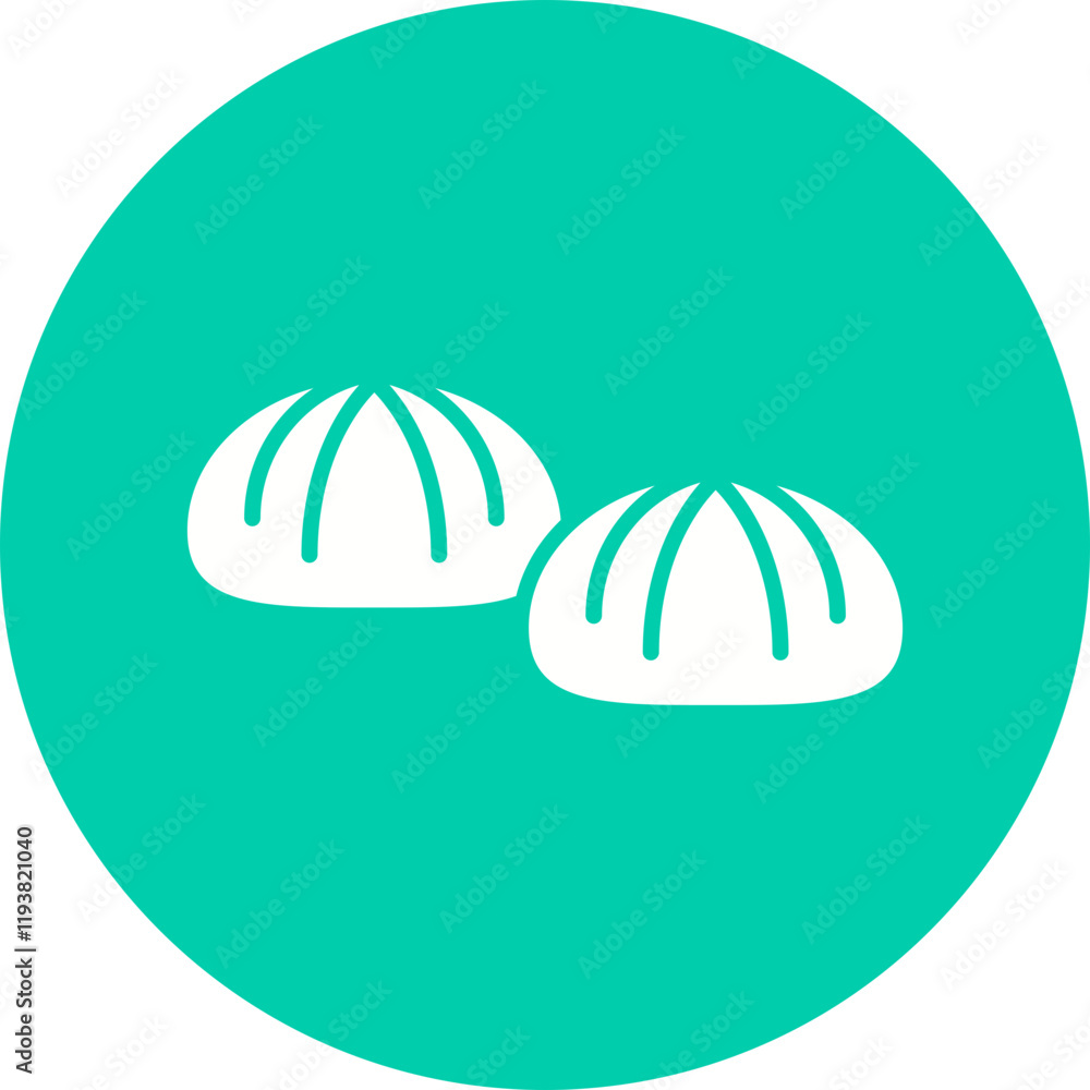 Fototapeta premium Small Baked Buns icon single vector illustration