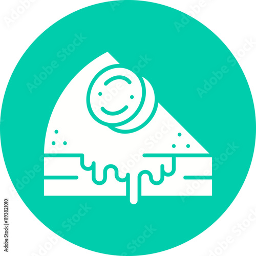 Slice of Cake I icon single vector illustration