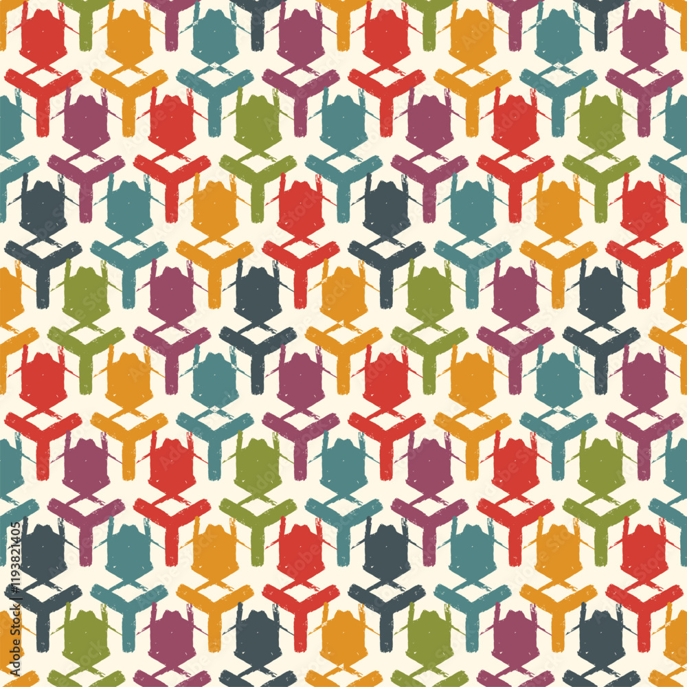 Paint brush geometrical ornament. Seamless pattern. Abstract backdrop. Crosses wallpaper. Geometric background. Ethnic hand drawn motif. Mosaic ornate. Textile print. Vector art work Paint brush geometrical ornament. Seamless pattern. Abstract backdrop. Crosses wallpaper. Geometric background. Ethnic hand drawn motif. Mosaic ornate. Textile print. Vector art work